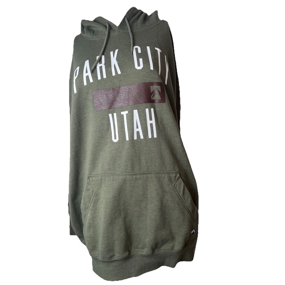 Park City Utah Ski Green Hoodie Sweatshirt Outfitter Trading Co XXL